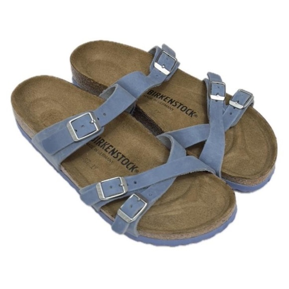 Birkenstock Denim Blue Double Strap Sandals - Picture 1 of 10